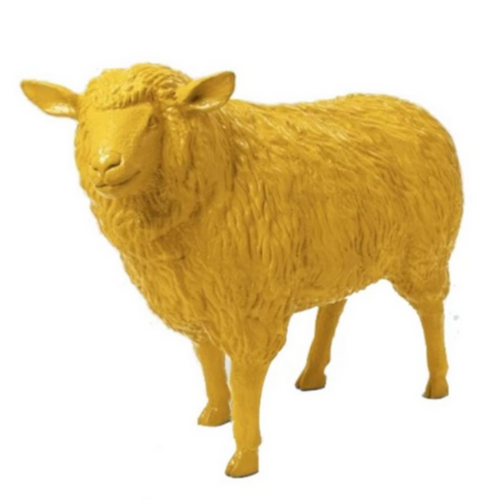 Statue de Mouton en Résine - 110cm - Couleur Jaune