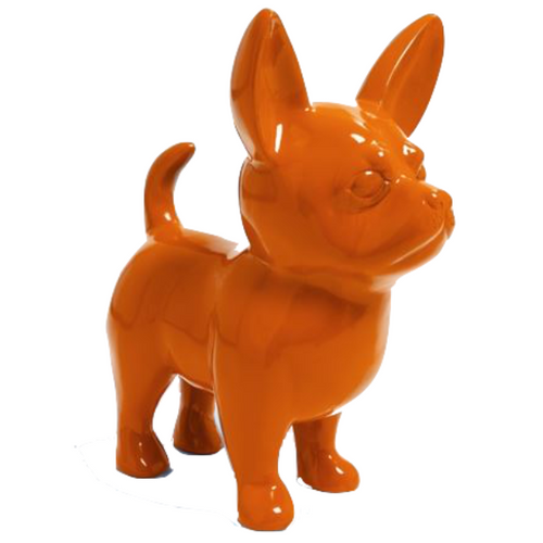 Statue Résine Chien Chihuahua - 170 cm - Couleur Orange