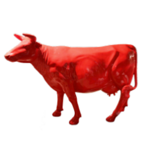 Statue Vache Animaux Resine - 225cm - Rouge