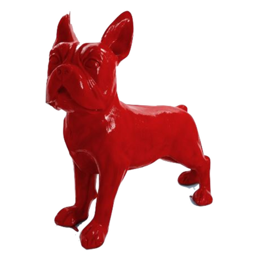 Statue Chien Bouledogue Francais Animaux Resine - 180cm - Rouge