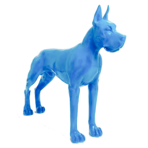 Statue Chien Dogue Allemand Animaux Resine - 120cm - Bleu Ciel