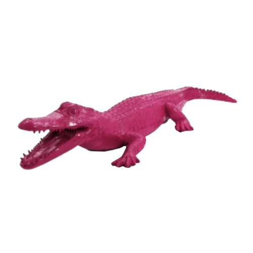 Statue de Crocodile en Résine - 215 cm - Fuchsia Éclatante