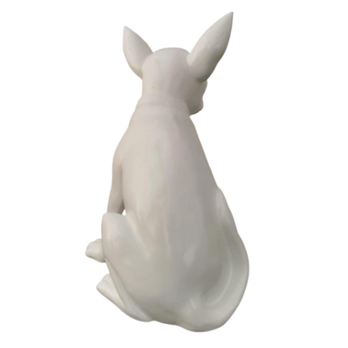 Statue Chien Chihuahua Animaux Resine - 40cm - Blanc