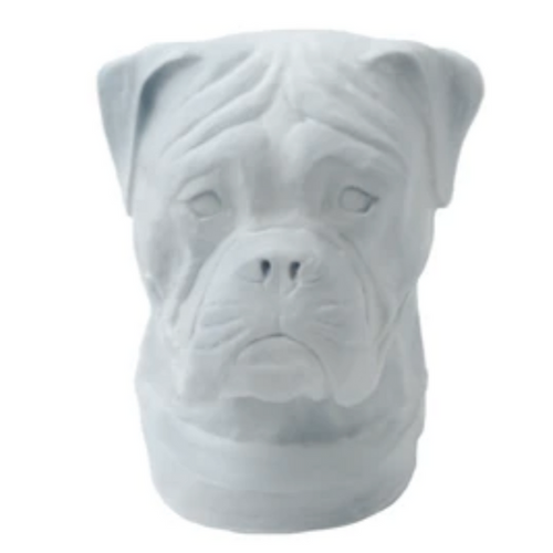 Statue Chien Boxer Animaux Resine - 35cm - Blanc