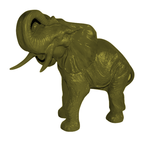 Statue d'Éléphant en Résine - 90 cm - Couleur Kaki Éclatante