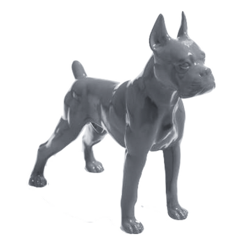 Statue Chien Boxer Animaux Resine - 50cm - Gris