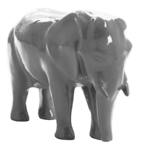 Statue Élégante d'Éléphant en Résine - 30 cm - Couleur Gris