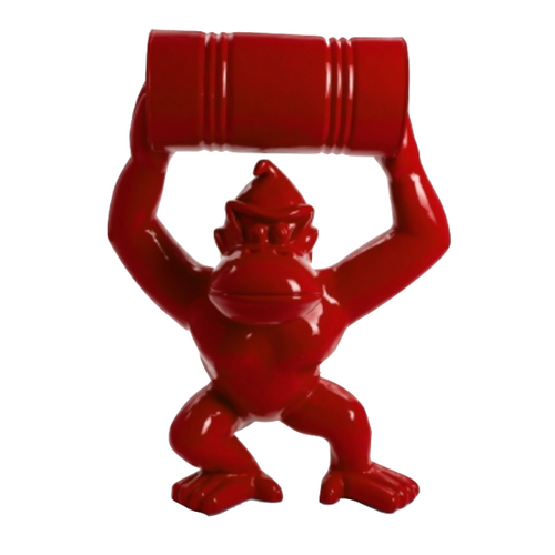 Statue Gorille Kong Animaux Resine - 120cm - Rouge