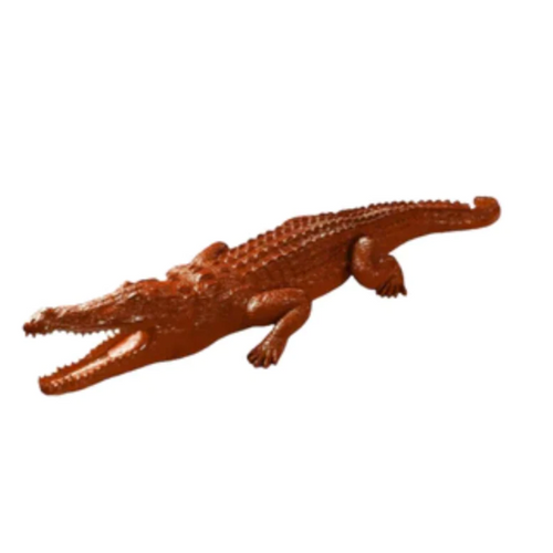 Statue de Crocodile en Résine - 320cm - Couleur Orange - Décoration Animalière