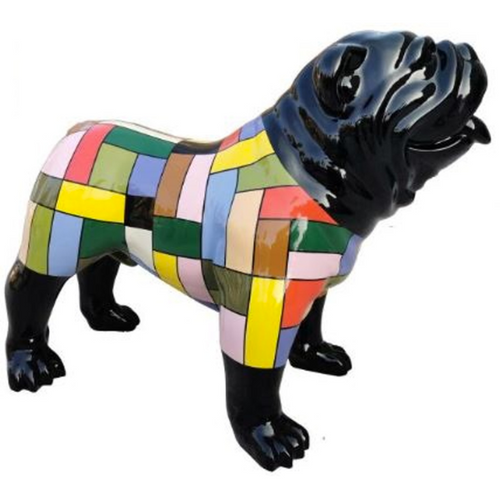 Statue Chien Bouledogue Anglais Animaux Resine - 160cm - Dragibus Noir