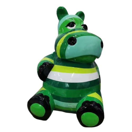 Statue Décorative d'Hippopotame en Résine - 15cm - Édition Tagada Verte