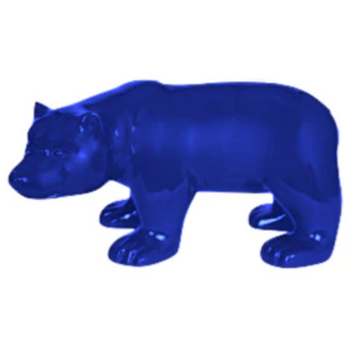 Statue Ours Animaux Resine - 100cm - Bleu Nuit