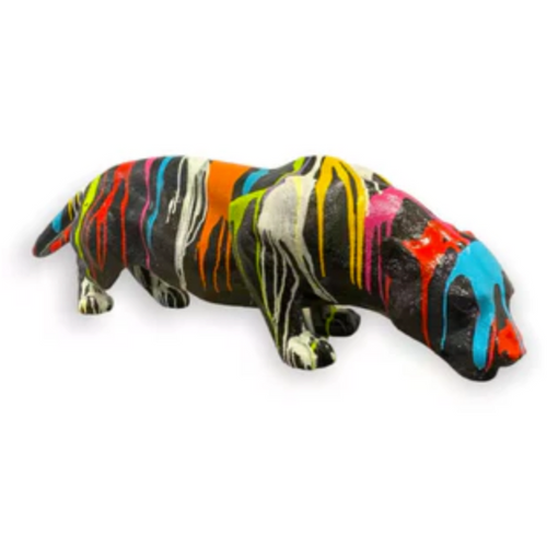 Statue Panthere Animaux Resine - 140cm - Multi Coulure Noir