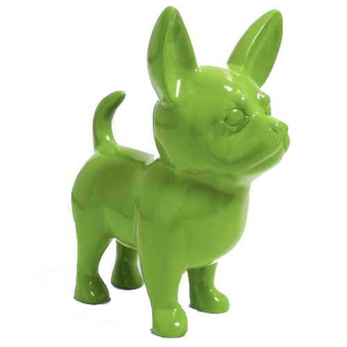 Statue Chien Chihuahua Animaux Resine - 50cm - Vert Pomme