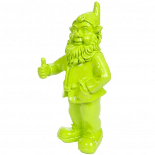 Statue Nain Artistique en Résine - 30cm - Couleur Vert Pomme