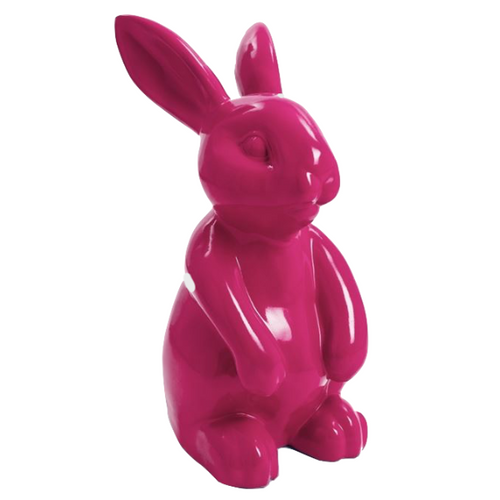 Statue de Lapin en Résine - 60 cm - Couleur Fuchsia