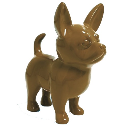 Statue Décorative de Chihuahua en Résine - 170 cm - Couleur Marron