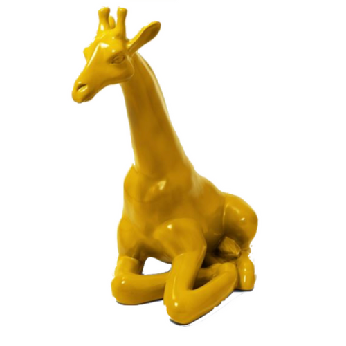 Statue de Girafe en Résine - 90 cm - Couleur Jaune