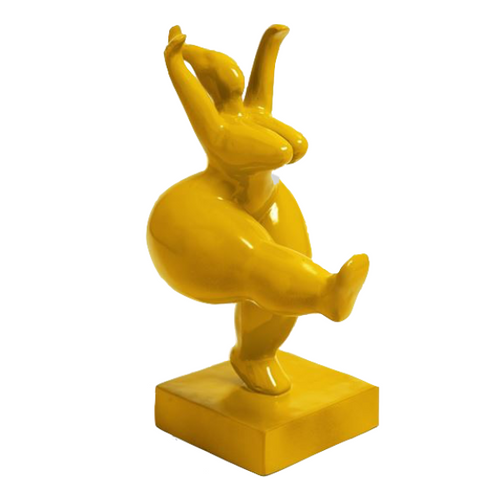 Statue Femme Nana Oeuvre Resine - 55cm - Jaune