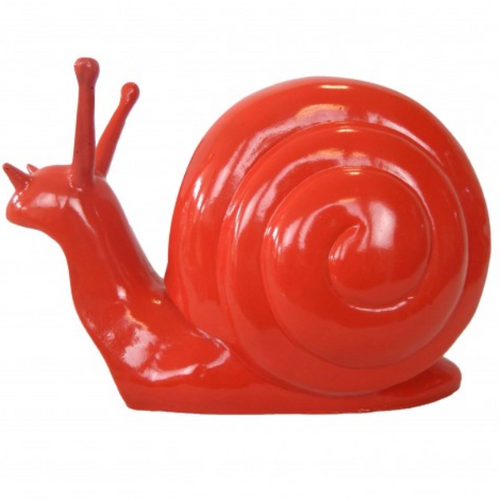 Statue Décorative Escargot en Résine - 50cm - Rouge