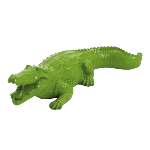 Statue Crocodile Animaux Resine - 40cm - Vert Pomme