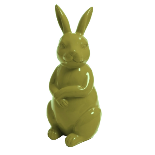 Statue Décorative Lapin en Résine - 35cm - Couleur Kaki