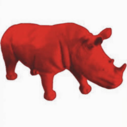 Statue Rhinoceros Animaux Resine - 180cm - Rouge