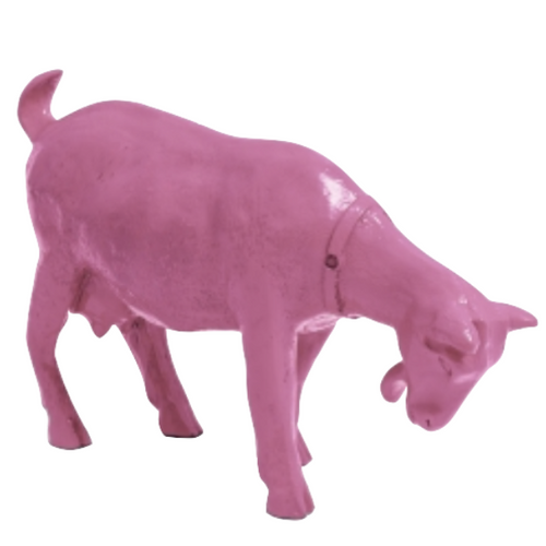 Statue de Chèvre en Résine - 95cm - Teinte Rose Pâle