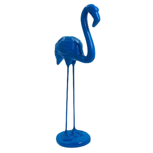 Statue Décorative Flamant Rose en Résine - 110 cm - Bleu Nuit