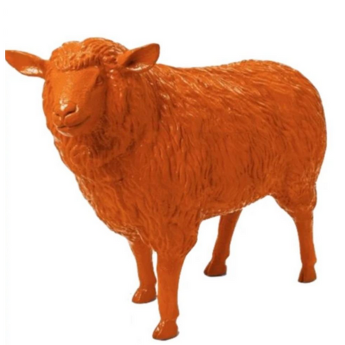 Statue de Mouton en Résine - 110cm - Couleur Orange