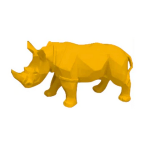 Statue Rhinoceros Animaux Resine - 35cm - Jaune