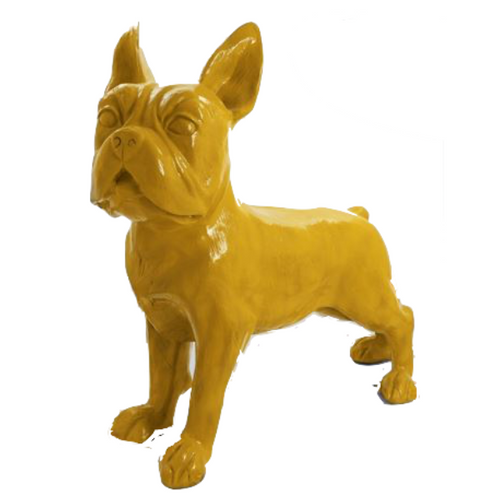 Statue Chien Bouledogue Francais Animaux Resine - 180cm - Jaune