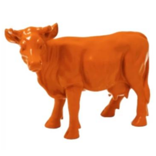 Statue Vache Animaux Resine - 50cm - Orange