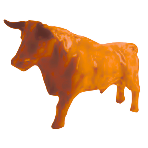 Statue Taureau Animaux Resine - 100cm - Orange