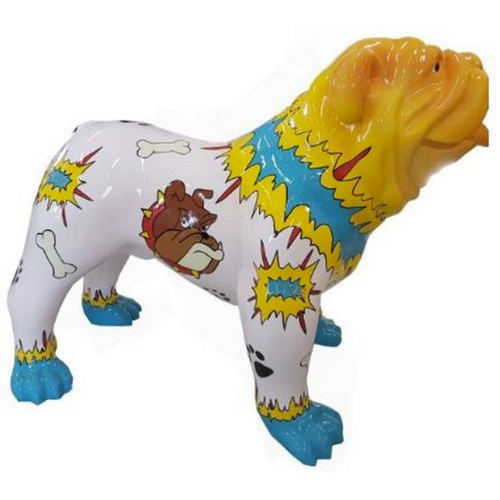 Statue Chien Bouledogue Anglais Animaux Resine - 90cm - Tag