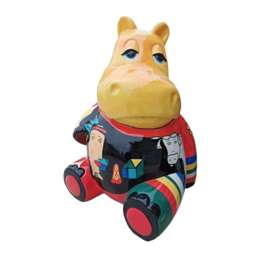 Statue Hippopotame Animaux Resine - 50cm - Picasso