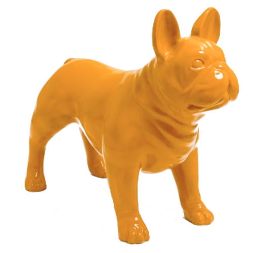 Statue Résine Chien Bouledogue Français - 90 cm - Couleur Jaune