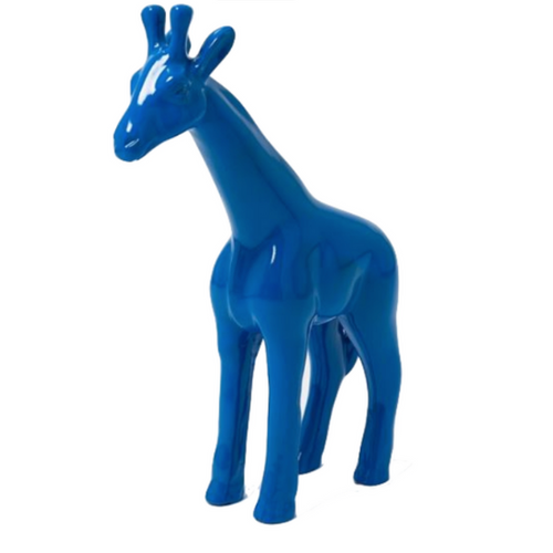 Statue de Girafe en Résine - 110 cm - Coloris Bleu