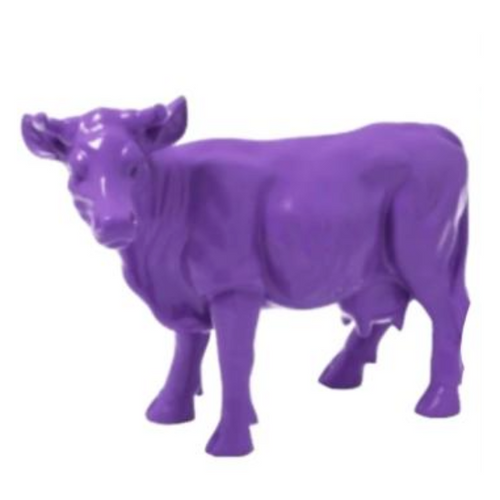 Statue Vache Animaux Resine - 50cm - Violet