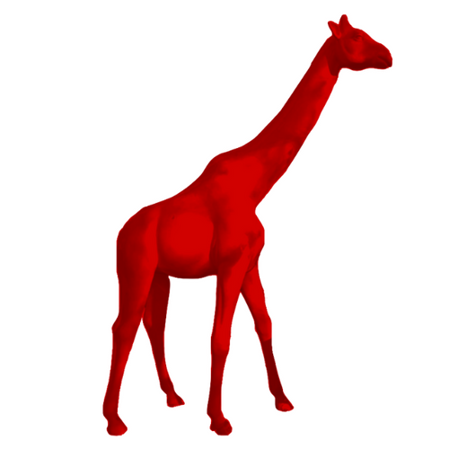 Statue de Girafe en Résine - 320 cm - Rouge Élégante