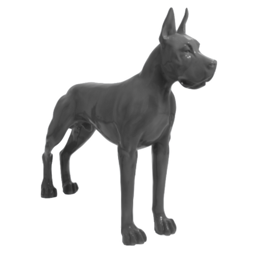 Statue Résine Chien Dogue Allemand - 120 cm - Couleur Grise