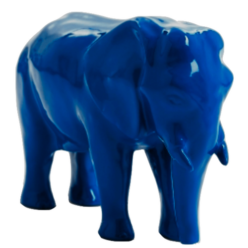 Statue Élégante d'Éléphant en Résine - 30cm - Bleu Nuit