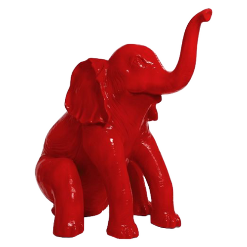 Statue Elephant Animaux Resine - 140cm - Rouge