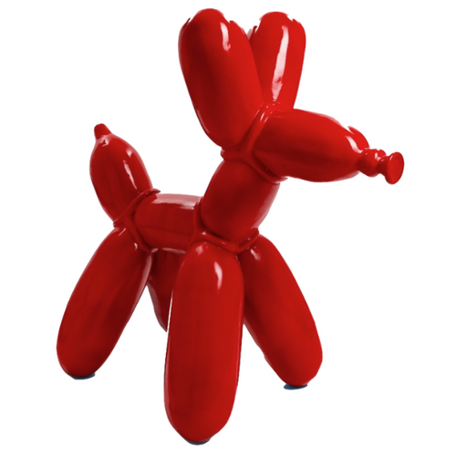 Statue Chien Ballon Animaux Resine - 120cm - Rouge