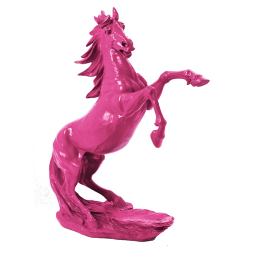 Statue de Cheval en Résine - 90cm - Fuchsia Élégant