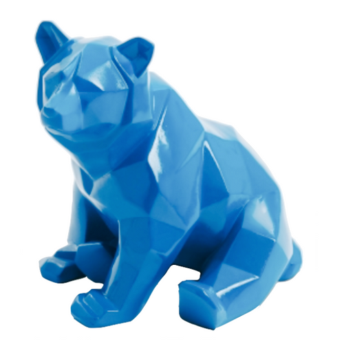 Statue d'Ours en Résine Bleu Ciel - 30 cm - Décoration Animalière