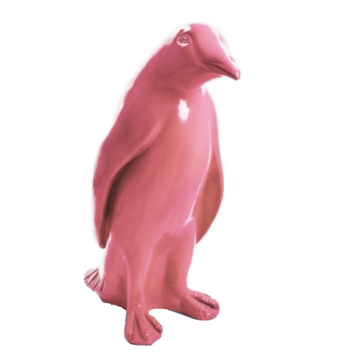 Statue de Pingouin en Résine - 120cm - Couleur Rose Pâle