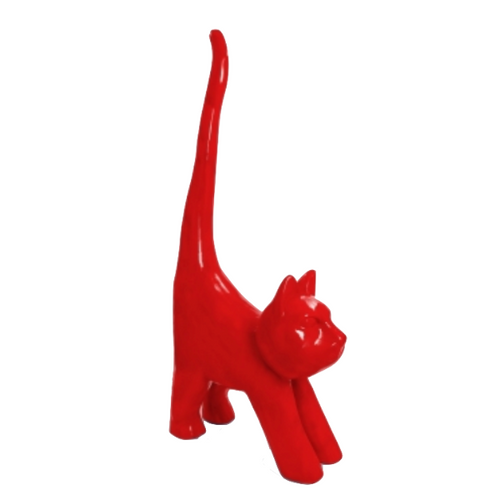 Statue Chat Animaux Resine - 205cm - Rouge