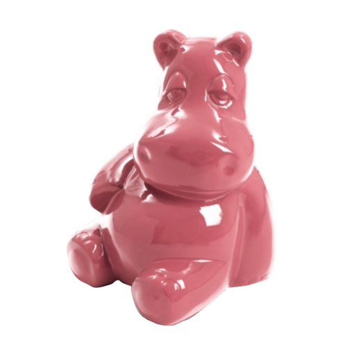 Statue d'Hippopotame en Résine - 100 cm - Rose Poudré