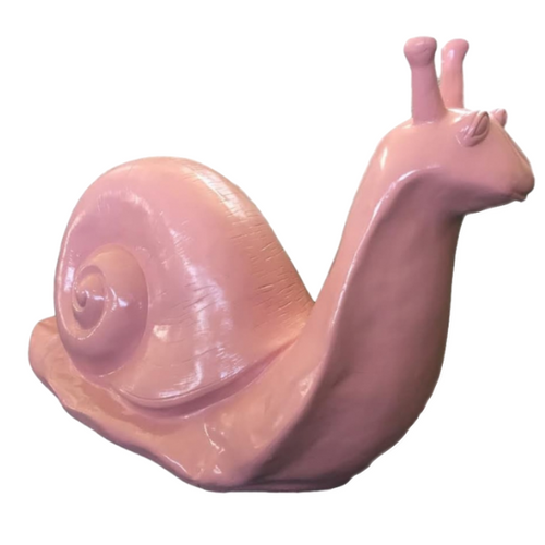 Statue de Escargot en Résine - 100 cm - Coloris Rose Pâle